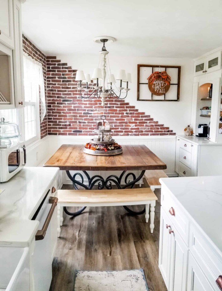 Before and After Breakfast Nook With Benches - Ahna Fulmer
