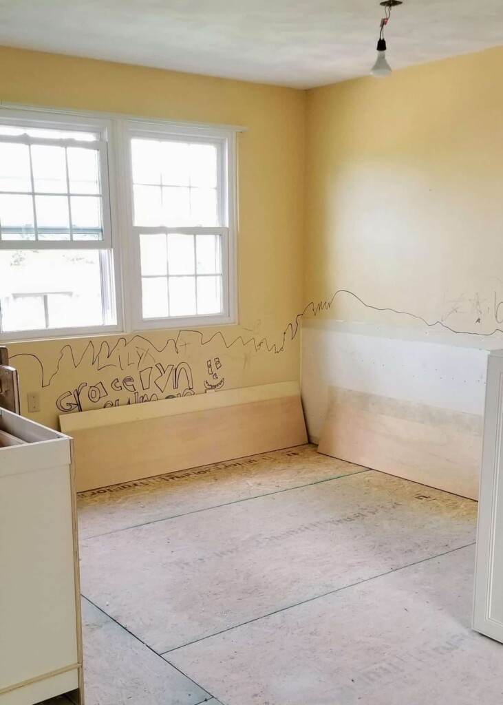 Before and After Breakfast Nook With Benches - Ahna Fulmer