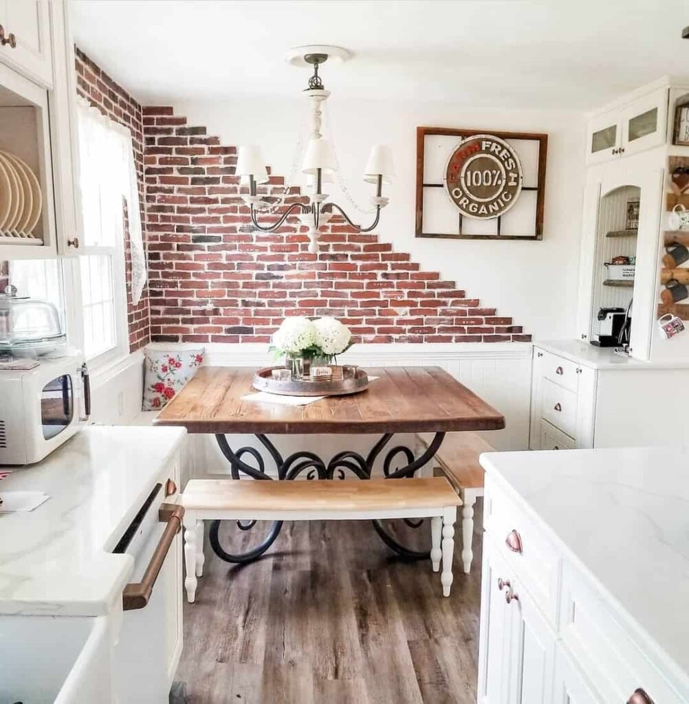 Before and After Breakfast Nook With Benches - Ahna Fulmer
